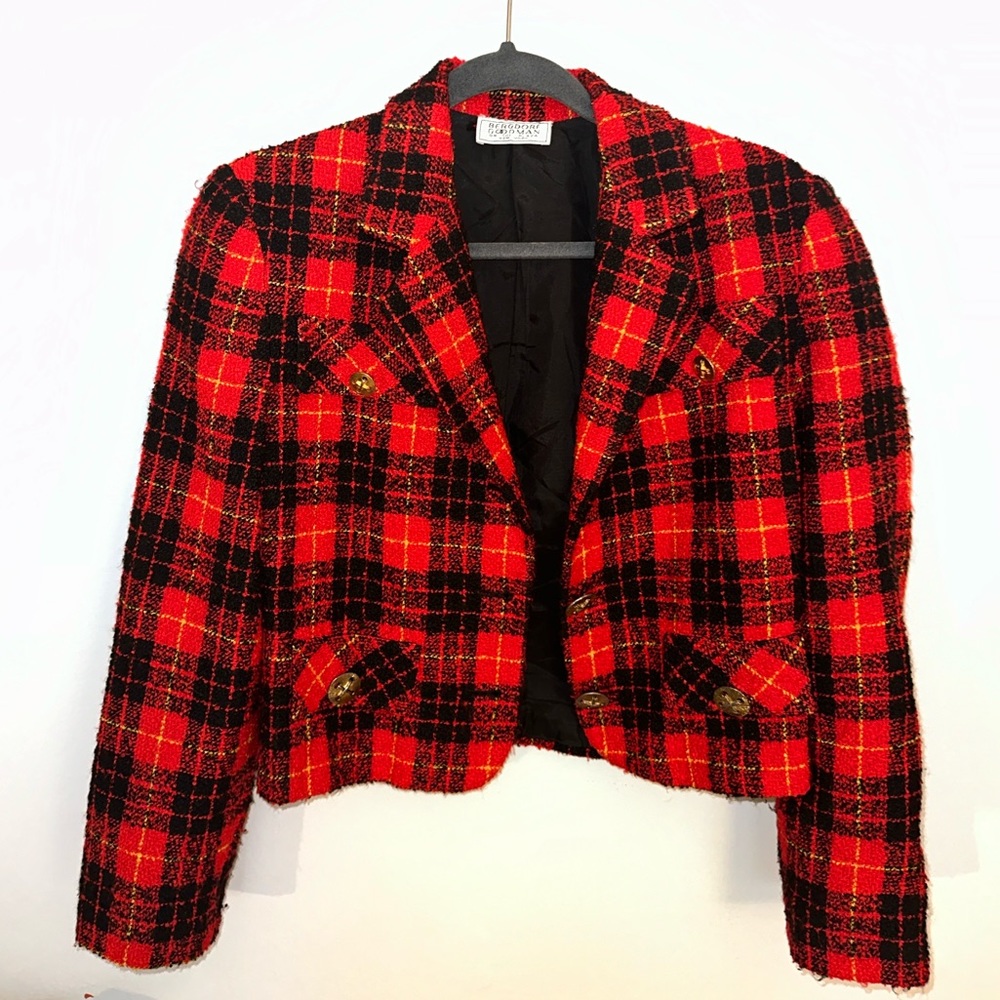 Vintage Red Plaid Blazer by Bergdorf Goodman